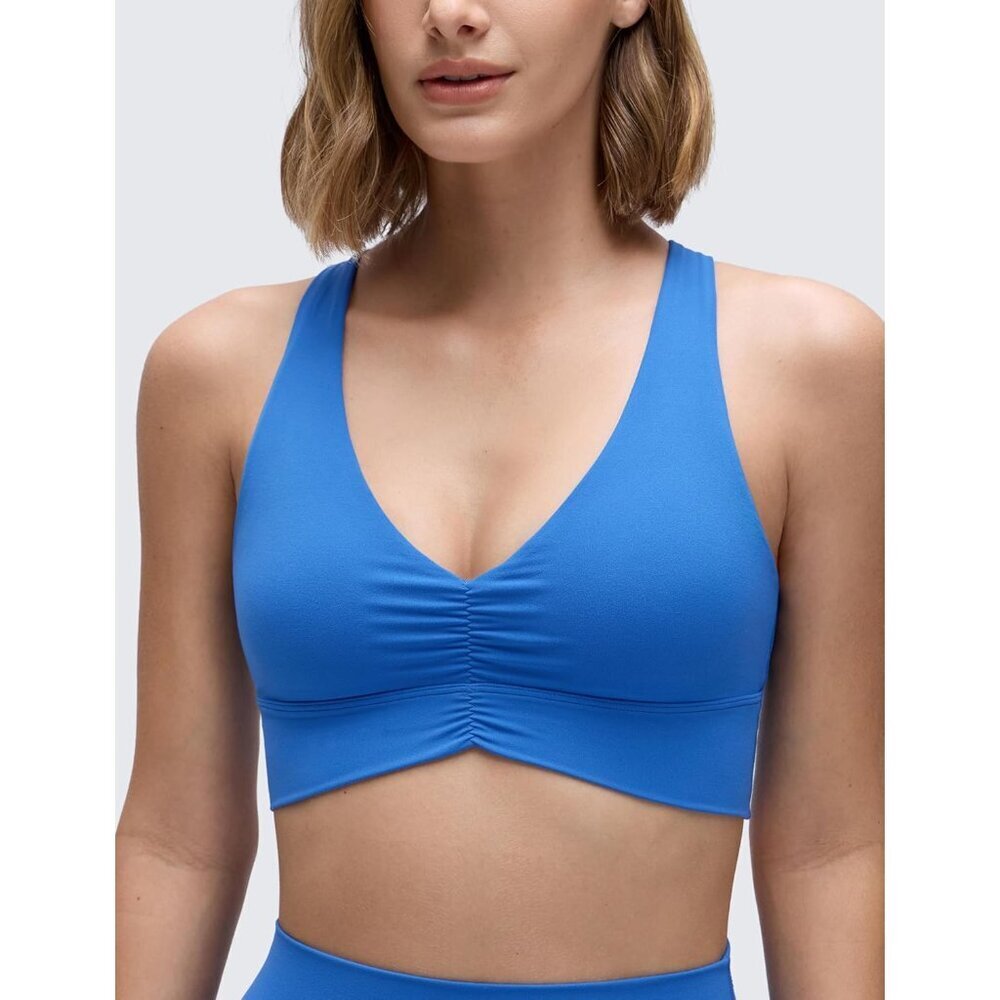 Butterluxe Yoga Sports Bra Padded V Neck Criss Cross Back Women Medium - Picture 4 of 5